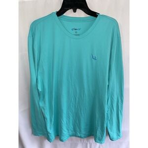 IBKUL Mens XL UPF 50 Long Sleeve Cooling Pullover Stretch Fishing Aqua